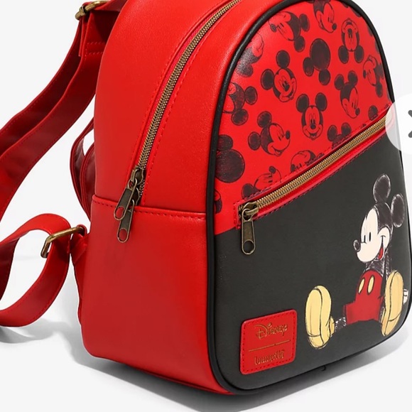 NWT Loungefly Mickey Mouse Disney Diagonal Pocket Mini - Picture 3 of 7